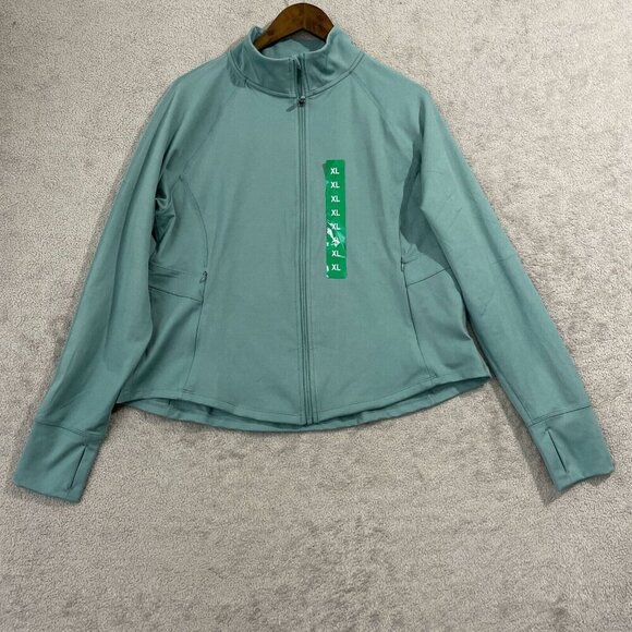 COPY - NWOT Jockey Womens XL Teal Full-Zip Jacket  Thumbholes Sweashirt - Picture 1 of 7